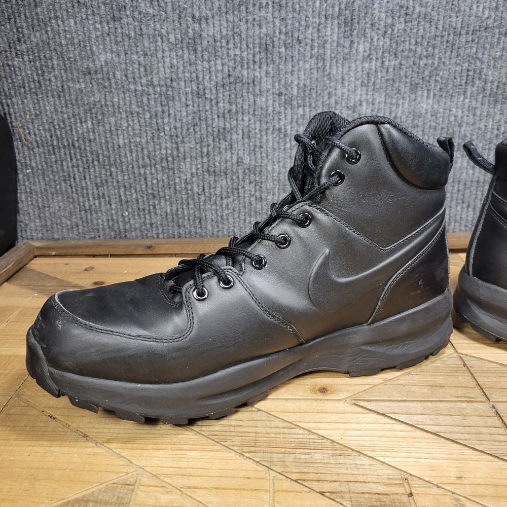 Nike Manoa Mid Men's Size 13 Winter Sneaker Boots Triple Black Leather - Picture 6 of 16